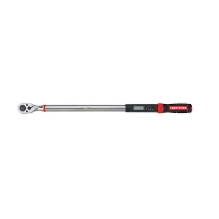 Craftsman Digital Torque Wrench, 1/2 in Drive, 50 to 250 ft-lb, 29.7 in Overall Length CMMT99436