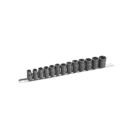 Ken-Tool Twist Socket Set (On Rail), 13 pcs. 30108
