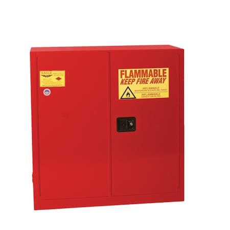 Eagle Mfg Hazardous Material Storage Cabinet, 30 gal, 1 Shelves, Steel, 43 in W x 44 in H x 18 in D, Red 3010XRED
