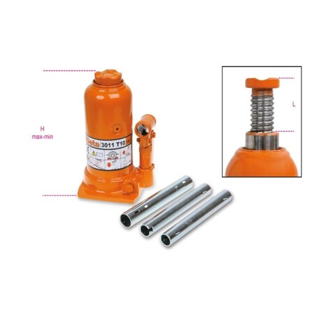 Beta Hydraulic Bottle Jack, 10 Ton 030110100