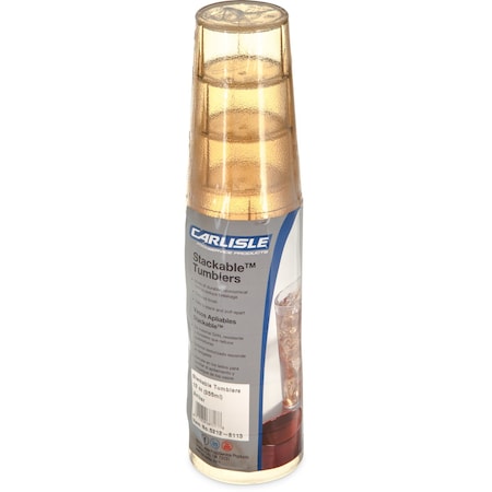 Carlisle Foodservice SAN Tumbler, 12 oz., 6/Pack, Amber, PK12 5212-8113