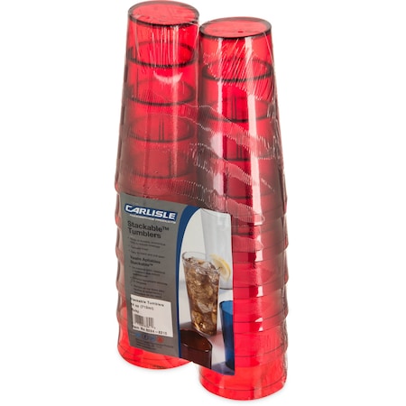 Carlisle Foodservice SAN Tumbler, 24 oz., 12/Pack, Ruby, PK6 5224-8210