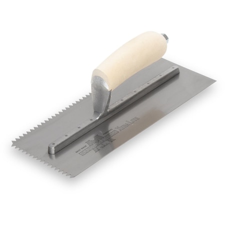 Marshalltown Notched Trowel, Wood Handle, 1/4" x 1/4" 779S
