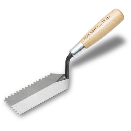 Marshalltown Notched Margin Trowel, V-Hndle, 1/4"x3/16" 52VN