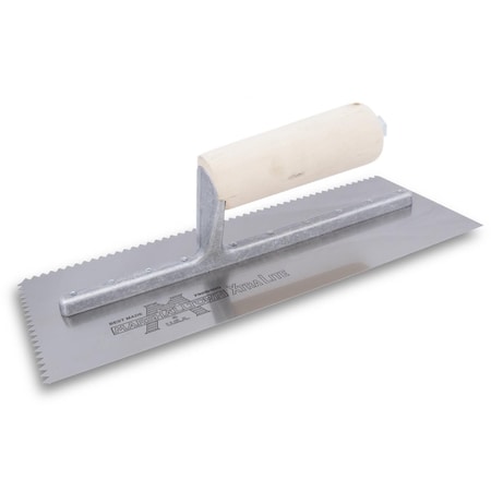Marshalltown Notched Trowel, Wood Handle, 7/32" x 5/32" 701