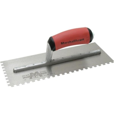 Marshalltown Notched Trowel, Left Hand, 1/4"x3/8"x1/4" 716SDL