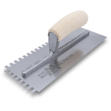Marshalltown Notched Trowel, U-Handle, 1/4"x3/8"x1/4" 716S