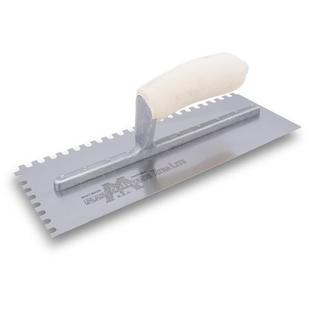 Marshalltown Notched Trowel, U-Handle, 1/4" x1/4"x1/4" 718S