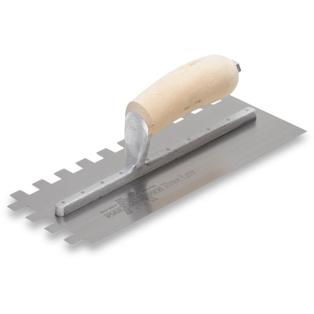 Marshalltown Notched Trowel, Sq Hndl, 1/2" x1/2" x1/2" 775S