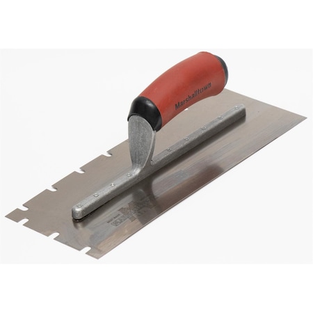 Marshalltown Notched Trowel, U-Hndl, 1/4"x3/8"x1-1/4" 5783SD