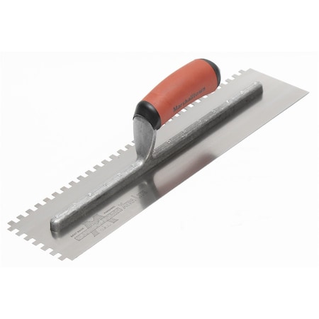 Marshalltown Notched Trowel, Sq Hndl, 1/4"x1/4"x1/4" 710SD