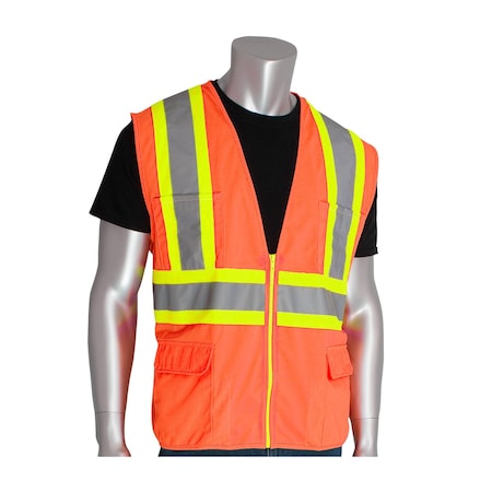 Pip Class 2, Surveyors Solid Vest, Orange 302-MAPOR-M