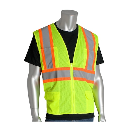 Pip Premium Mesh Vest With Two Tone Tape 302-MVZPLY-5X