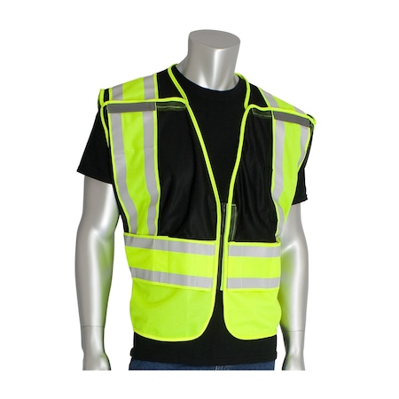 Pip Public Safety Vests, Ansi 207 302-PSV-BLK-NL-M/XL