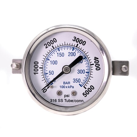 Pic Gauges 2 in Dial, 1/4 in NPT Male Back Location, Stainless Steel Case Material PRO-303D-204R-01