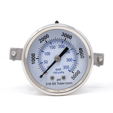 Pic Gauges 2 in Dial, 1/8 in NPT Male Back Location, Stainless Steel Case Material PRO-303D-208R-01