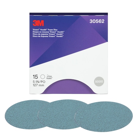 3M Trizact Hookit Foam Disc, 30562, 5", 5, PK60 30562