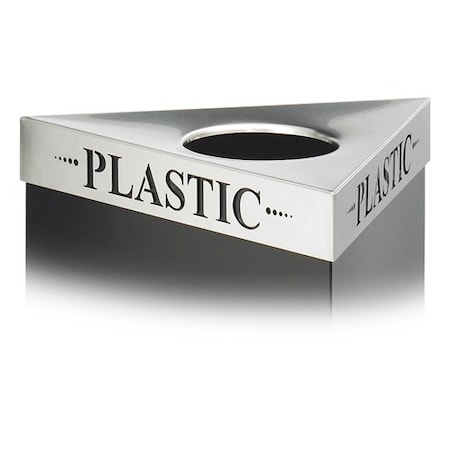 Safco Trifecta Trash Can Lid, Flat Silver, metal, 20 in W/Dia 9560PC