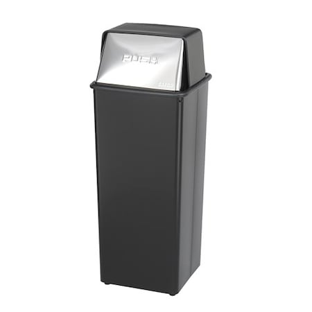 Safco 21 gal. Steel, Rigid Plastic Round Trash Can, Black 9893