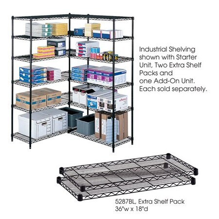 Safco Industrial Extra Shelf Pack, 36 x 18" 5287BL
