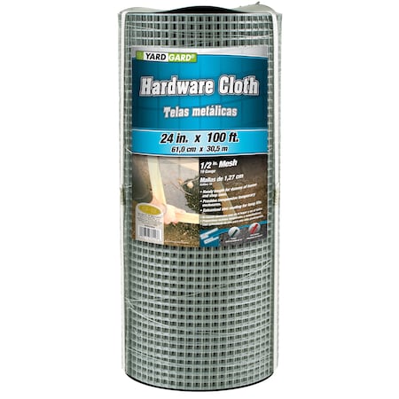 Yardgard Hardware Cloth, 19 ga., 1/2", 24"X100 ft. 308246B