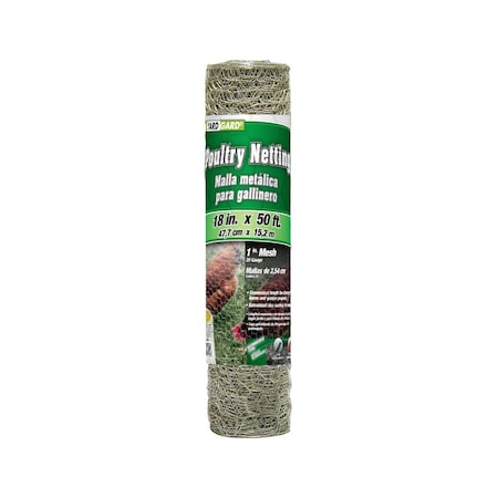Yardgard Poultry Netting, 20 ga., 1", 18"x50 ft. 308402B