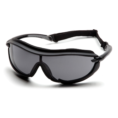 Pyramex XS3 PLUS(R), Safety Glasses, Anti-Fog & Anti-Scratch, Gray Lens, Black Frame, Full-Frame SB4620STP