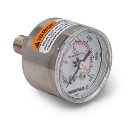 Enerpac Pressure Gauge, 1.5 in Dial, 1/8 in NPT NPT, Back Location 1534R