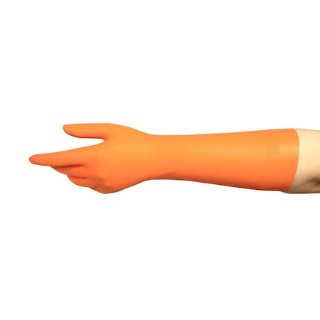 Ansell Disposable Gloves, ISO 5 ISO Class, Latex, 14 in L, Orange, XL, 72 PK 49-252