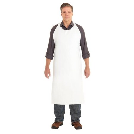 Ansell Die Cut Apron, Vinyl, No seam, 8 mil, 34 in, White, 33 in x 34 in, 72 PK 54-633