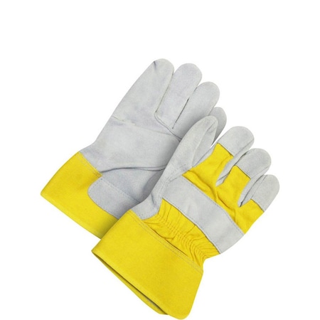 Bdg Leather Gloves, Cowhide, Fleece, Leather, Nylon, Safety Cuff, Wing Thumb, Full Finger, Universal 30-1-1008Y-K