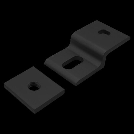 80/20 Blk Sgl Mesh Retainer 30mm W/Backing Plt 30-2436-BLACK