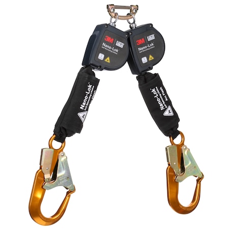3M Dbi-Sala Nano-Lok Self-Retracting Lifeline, 8 ft. Length, Quick-Connect, Steel, 2 Leg(s) 3100587