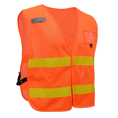 Gss Safety Hi-Vis Short Sleeve Safety Shirt, 100% Polyester Birdseye, Orange, L 5502-LG