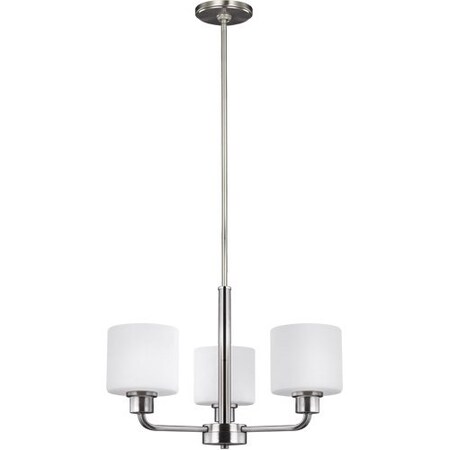 Sea Gull Three Light Chandelier, Brushed Nickel 3128803-962