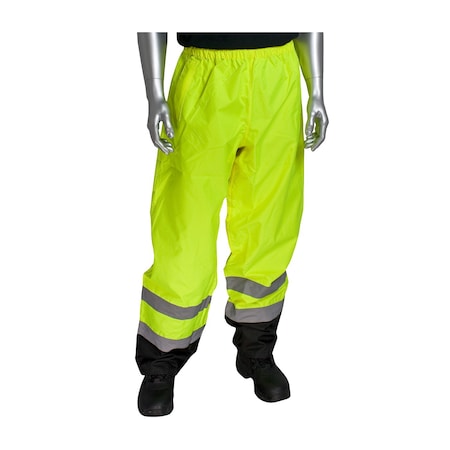 Pip Unlined Pant, w/Black Trim On Bottom, 4XL, Hi-Vis Yellow, Polyester 318-1757-YEL/4X