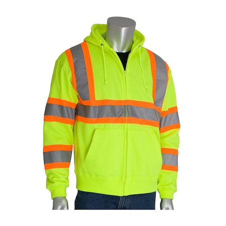 Pip Fleece Hooded Sweatshirt, 8oz, Polyester, R3, Fleece, Lime/Yellow, 5XL 323-HSSPLY-5X