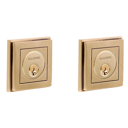 Baldwin Estate Satin Brass with Brown Deadbolts 8261.060