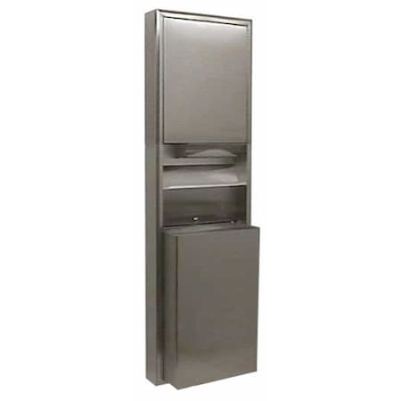 Bobrick Mounted Convertible Paper Towel Dispenser/Waste, SS B3949