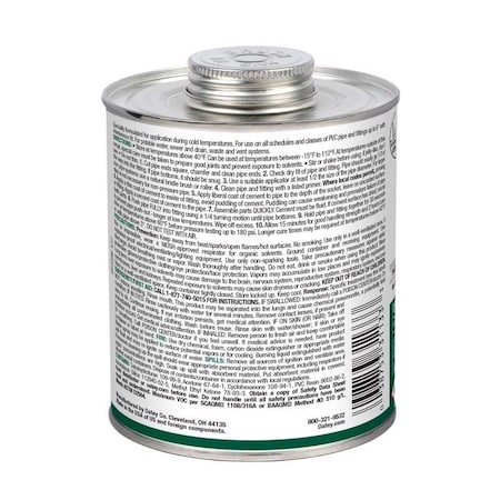 Oatey Clear Cement For PVC, All Weather, 32 oz. 31133