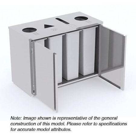 Lakeside 23 gal Recycling Bin, Stainless Steel 3318