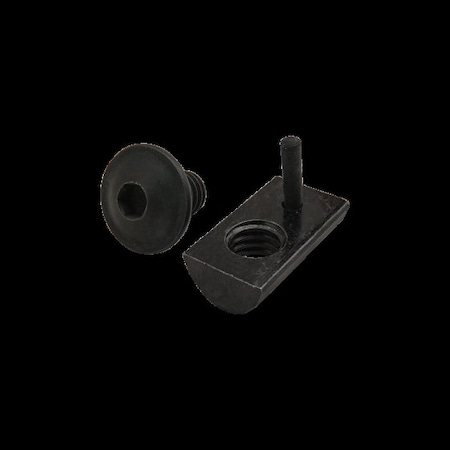 80/20 5/16"-18 Socket Head Cap Screw, Button Flanged, Black Zinc Plated Steel, 1/2 in Length 3318