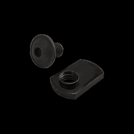 80/20 5/16"-18 Socket Head Cap Screw, Button Flanged, Black Zinc Plated Steel, 1/2 in Length 3319