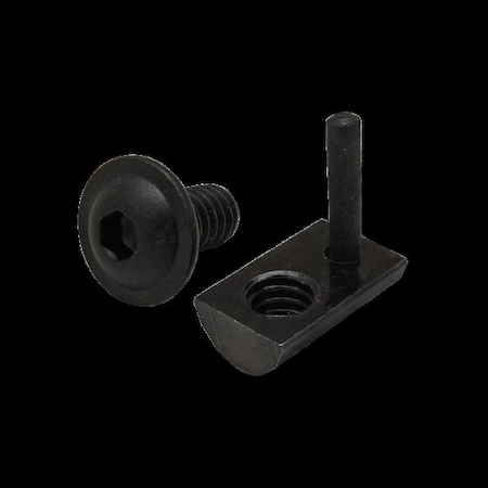 80/20 1/4"-20 Socket Head Cap Screw, Button Flanged, Black Zinc Plated Steel, 1/2 in Length 3322