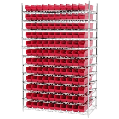 Akro-Mils Wire Shelving Kit, 24X48X74,120 Bins AWS244830124G