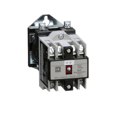Square D NEMA Control Relay, Type X, machine tool, 10A resistive at 600 VAC, 2 normally open contacts, 230/250 VDC coil 8501XDO20V66