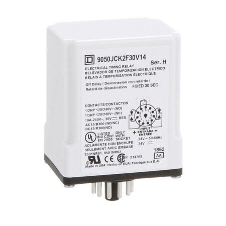 Square D Plug In Timer, off delay, 30 seconds fix 9050JCK2F30V14