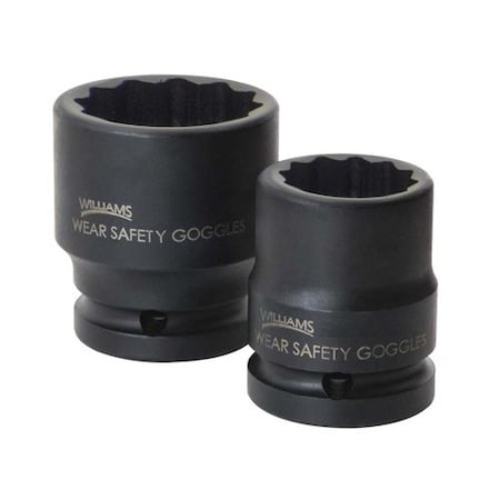 Williams 3/4" Drive Impact Socket Black Industrial, 3/4" D, 1-1/16 12Pt 38434