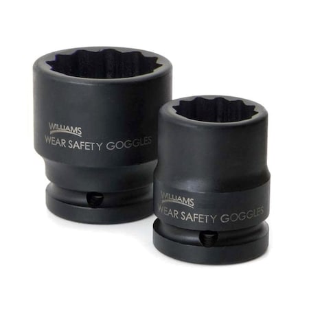 Williams 3/4" Drive Impact Socket Black Industrial, 3/4" D, 1-1/2 12Pt 38448