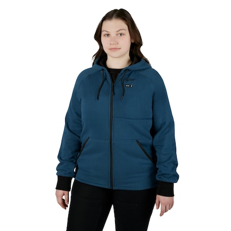 Milwaukee Tool Women's Heated Hoodie, 336, 3 Settings, 8 hr Time, Zipper Closure, Blue, Size M 336BL-21M